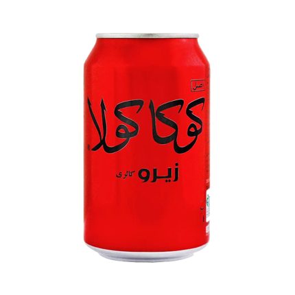 نوشابه کوکاکولا بدون قند قوطی فلزی 500 سی سی